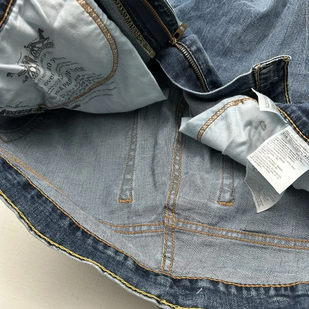 Levi's 527 Slim BootCut Jeans Men Actual 35x32 Dark Blue Cotton Stretch Denim